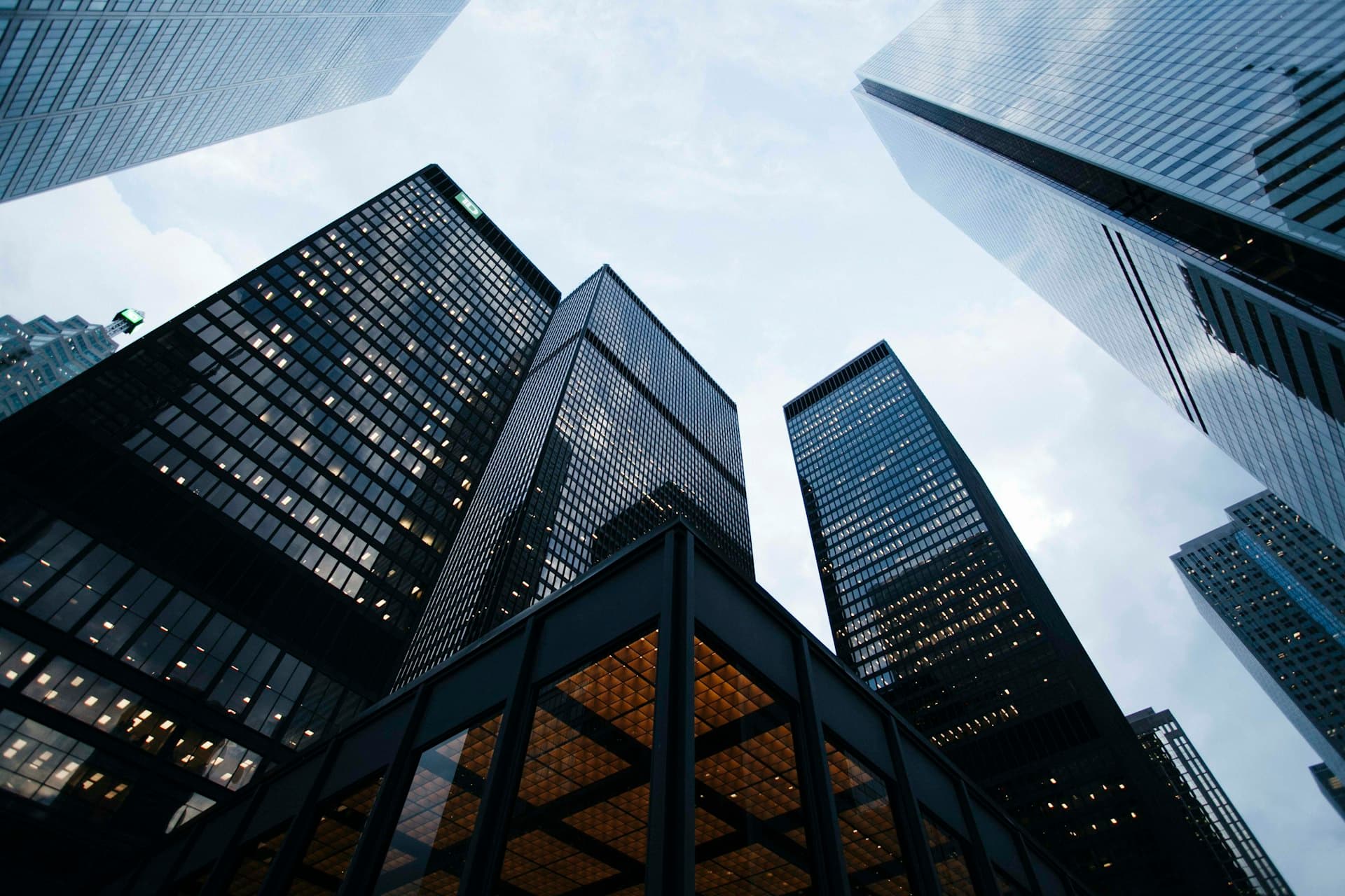Modern corporate skyscrapers